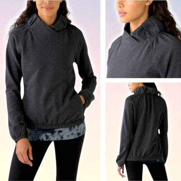 LULULEMON After All Pullover Heathered Black Sz 4 - Picture 1 of 7